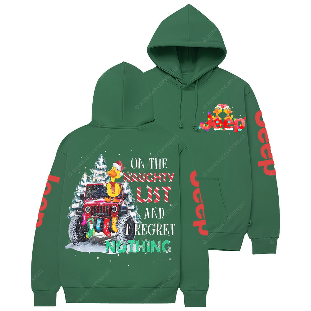 On The Naughty List Jp Duck Christmas Casual Hoodie