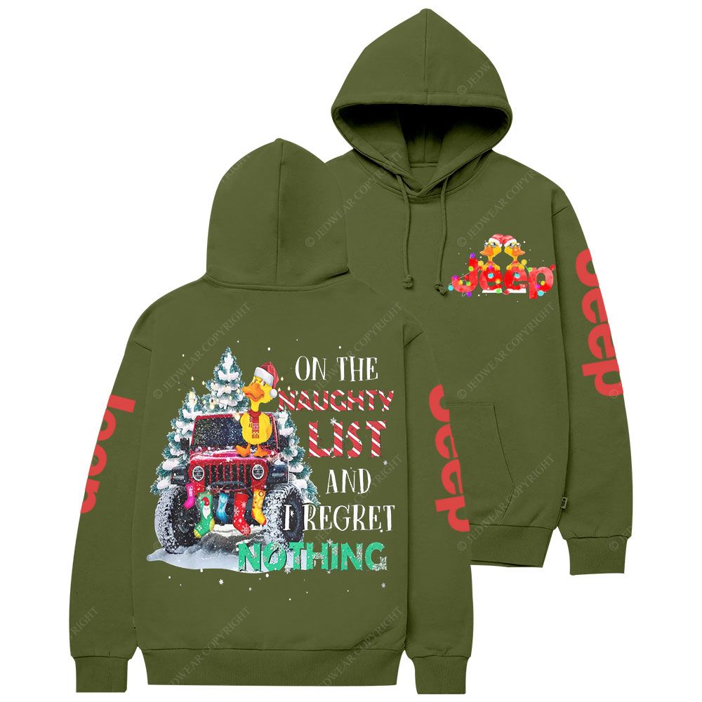 On The Naughty List Jp Duck Christmas Casual Hoodie