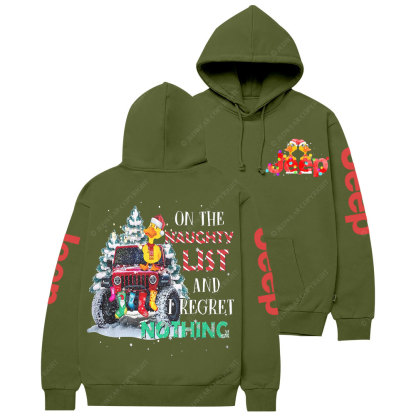 On The Naughty List Jp Duck Christmas Casual Hoodie