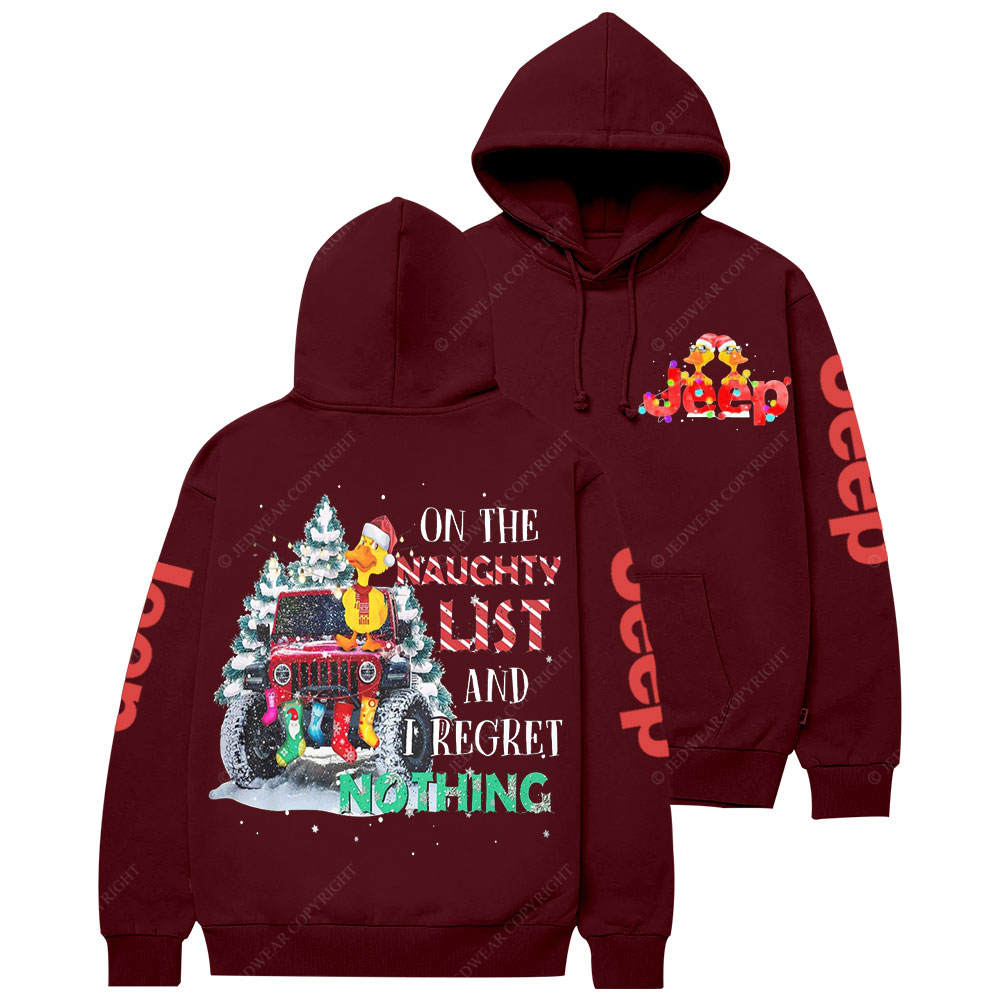 On The Naughty List Jp Duck Christmas Casual Hoodie