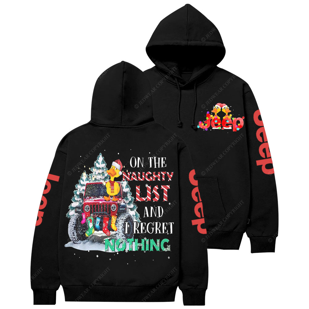 On The Naughty List Jp Duck Christmas Casual Hoodie