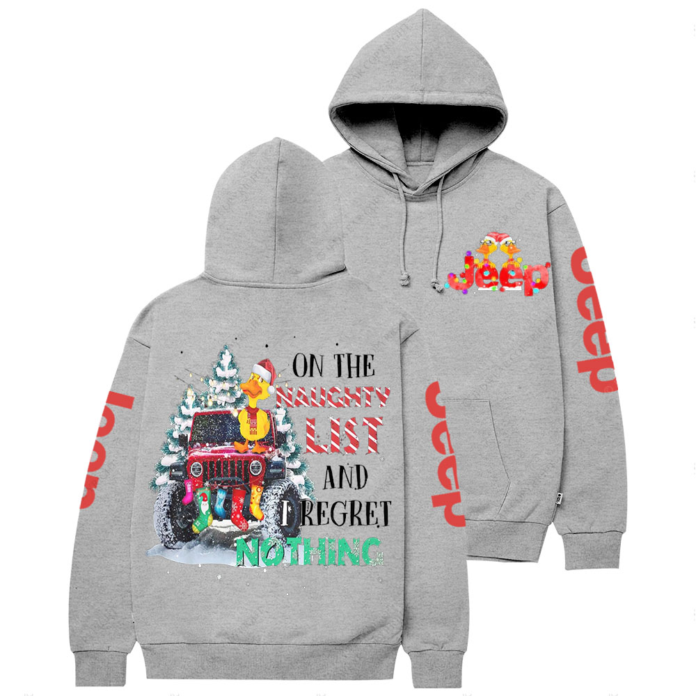 On The Naughty List Jp Duck Christmas Casual Hoodie