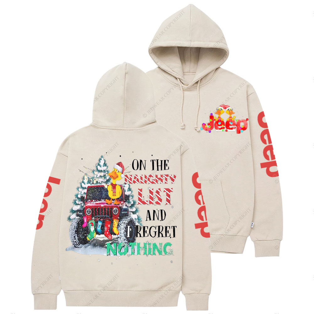 On The Naughty List Jp Duck Christmas Casual Hoodie
