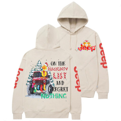 On The Naughty List Jp Duck Christmas Casual Hoodie