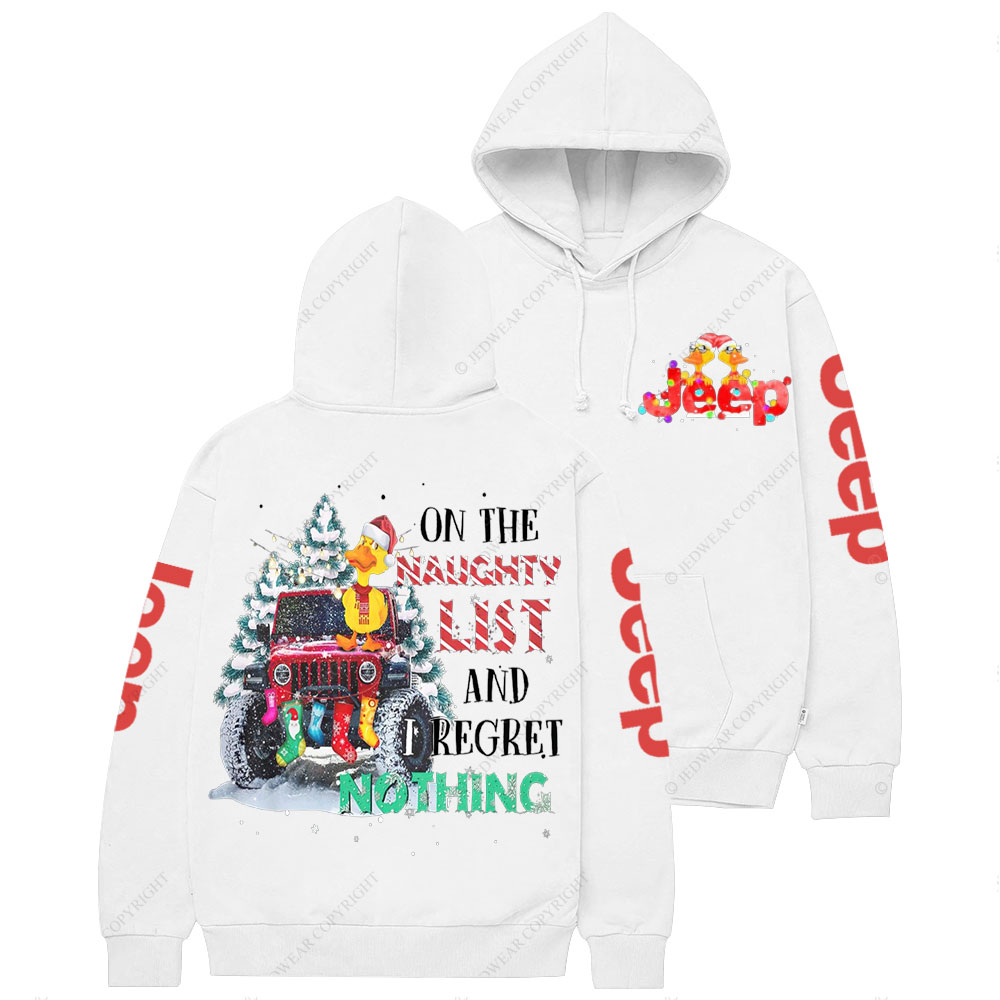 On The Naughty List Jp Duck Christmas Casual Hoodie