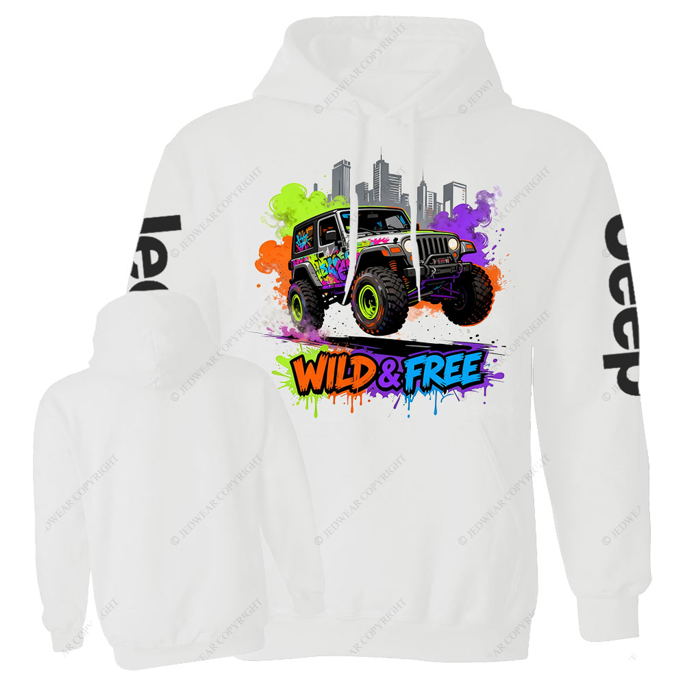Wild and Free Modern Neon Jp Casual Hoodie