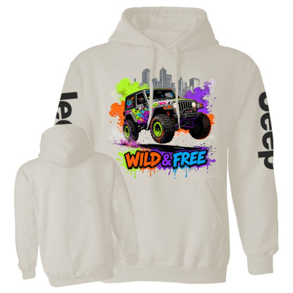 Wild and Free Modern Neon Jp Casual Hoodie