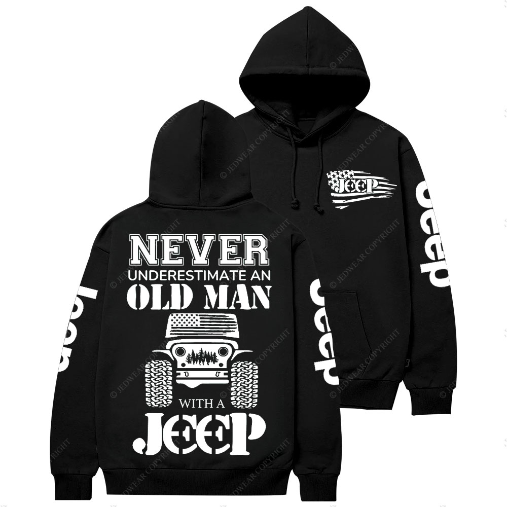Jp Never Underestimate An Old Man American Flag Casual Hoodie