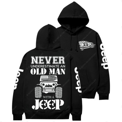 Jp Never Underestimate An Old Man American Flag Casual Hoodie