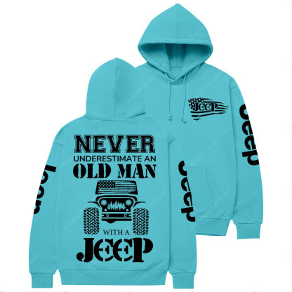 Jp Never Underestimate An Old Man American Flag Casual Hoodie