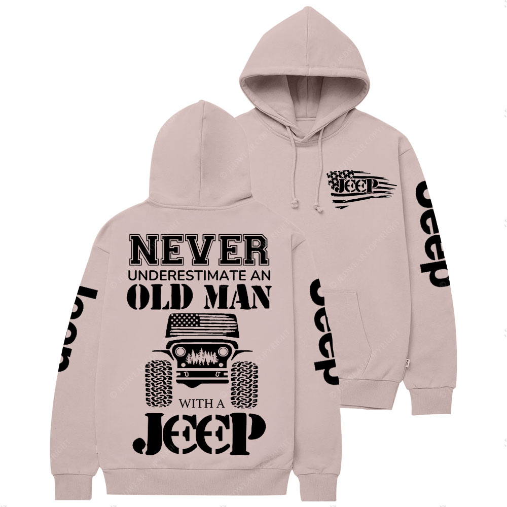 Jp Never Underestimate An Old Man American Flag Casual Hoodie