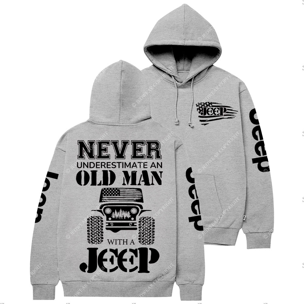 Jp Never Underestimate An Old Man American Flag Casual Hoodie