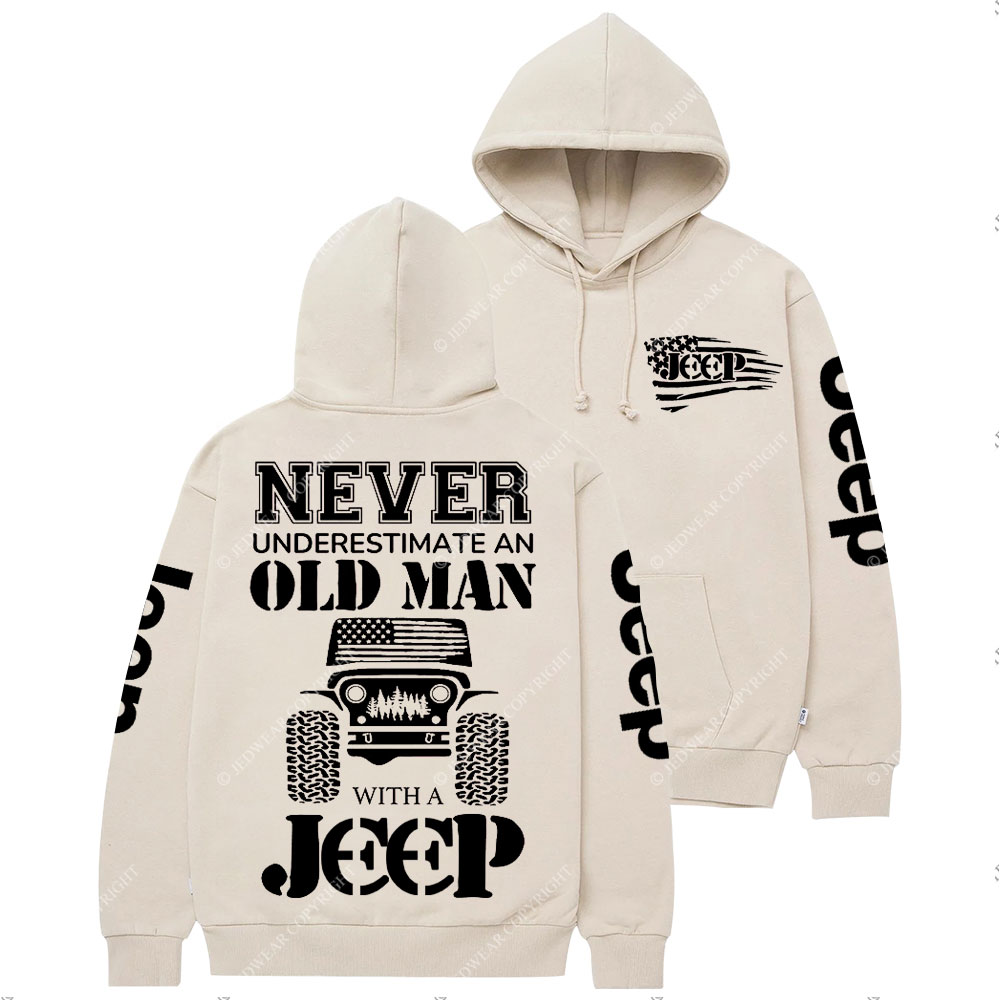 Jp Never Underestimate An Old Man American Flag Casual Hoodie