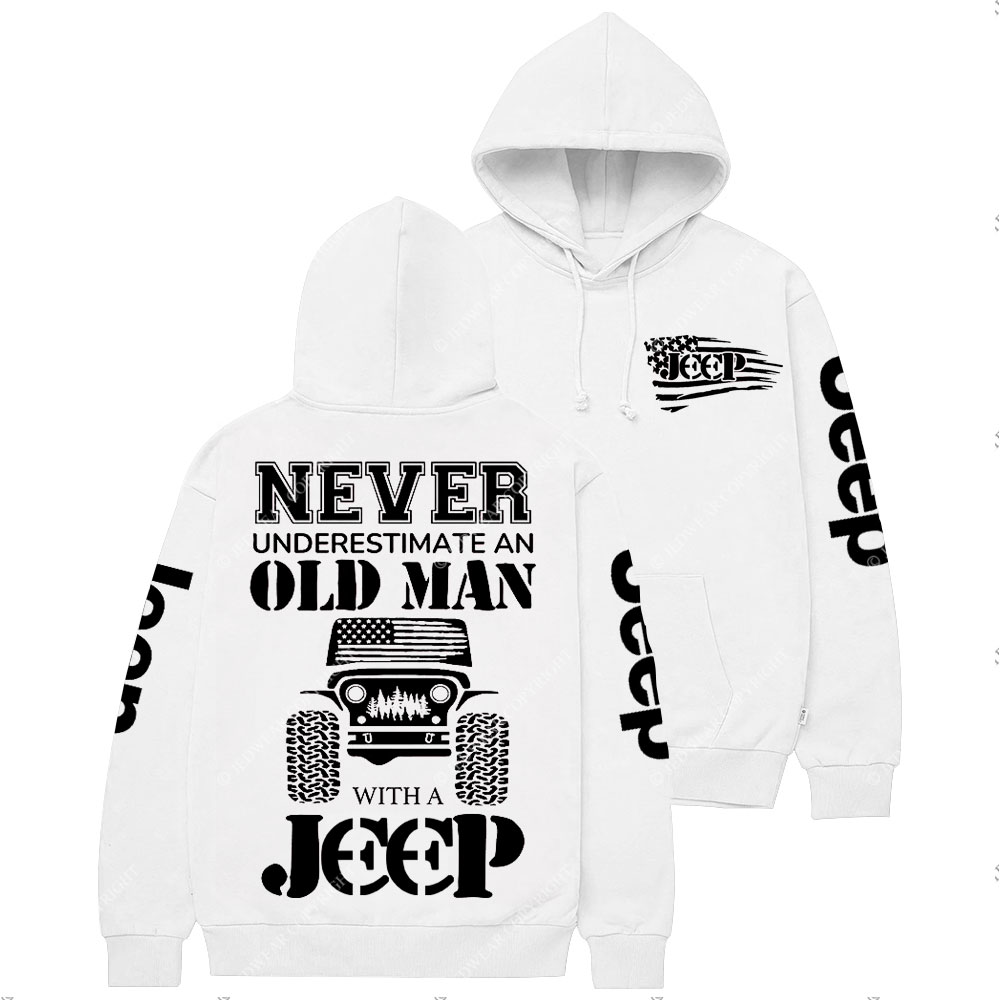 Jp Never Underestimate An Old Man American Flag Casual Hoodie
