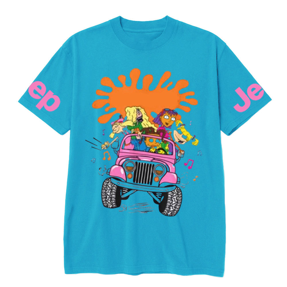 Girls Jp Ride Fun 90s Cartoon Vibes T-shirt
