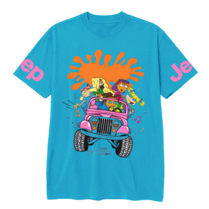 Girls Jp Ride Fun 90s Cartoon Vibes T-shirt