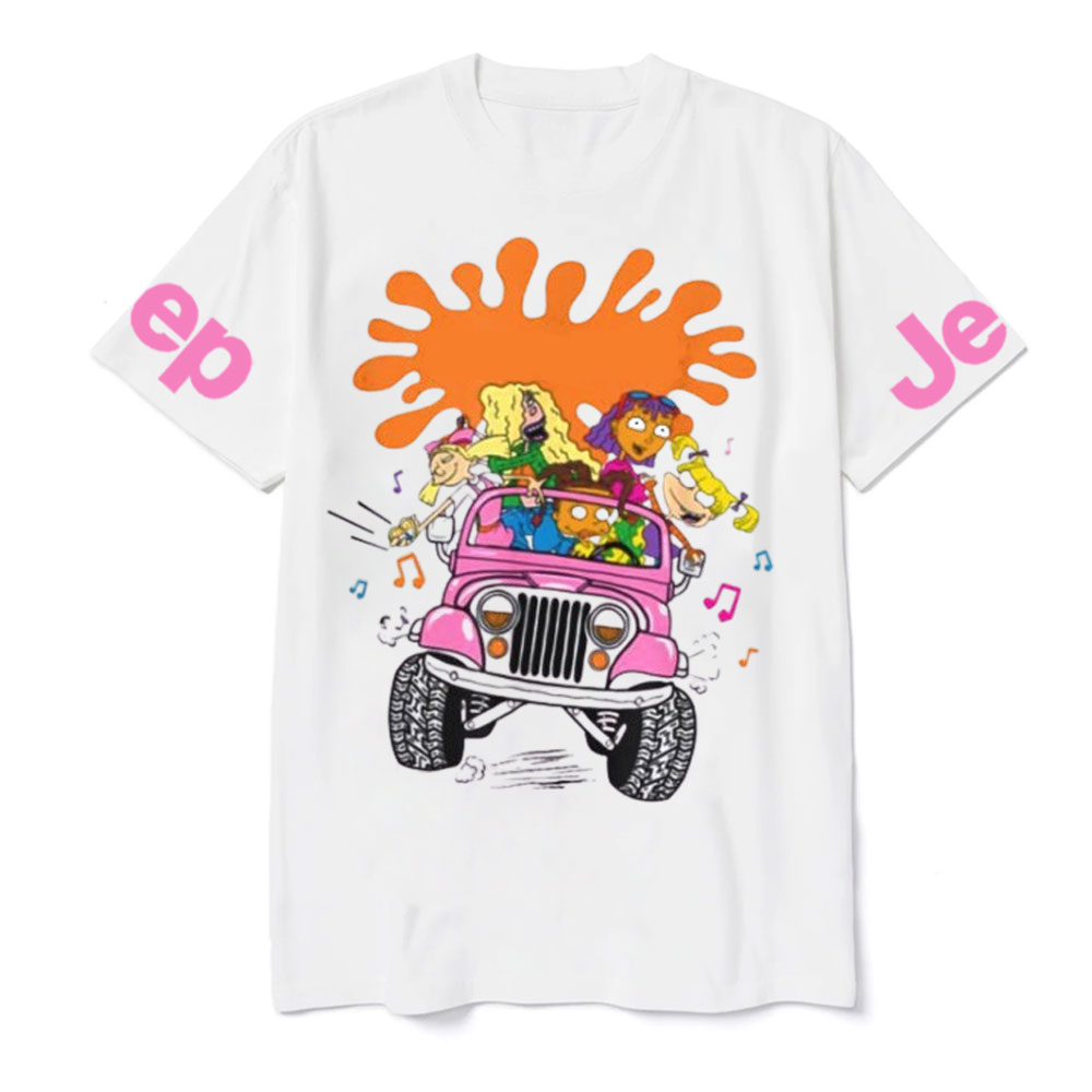 Girls Jp Ride Fun 90s Cartoon Vibes T-shirt