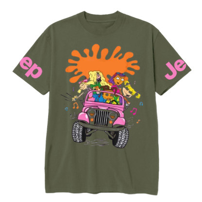 Girls Jp Ride Fun 90s Cartoon Vibes T-shirt