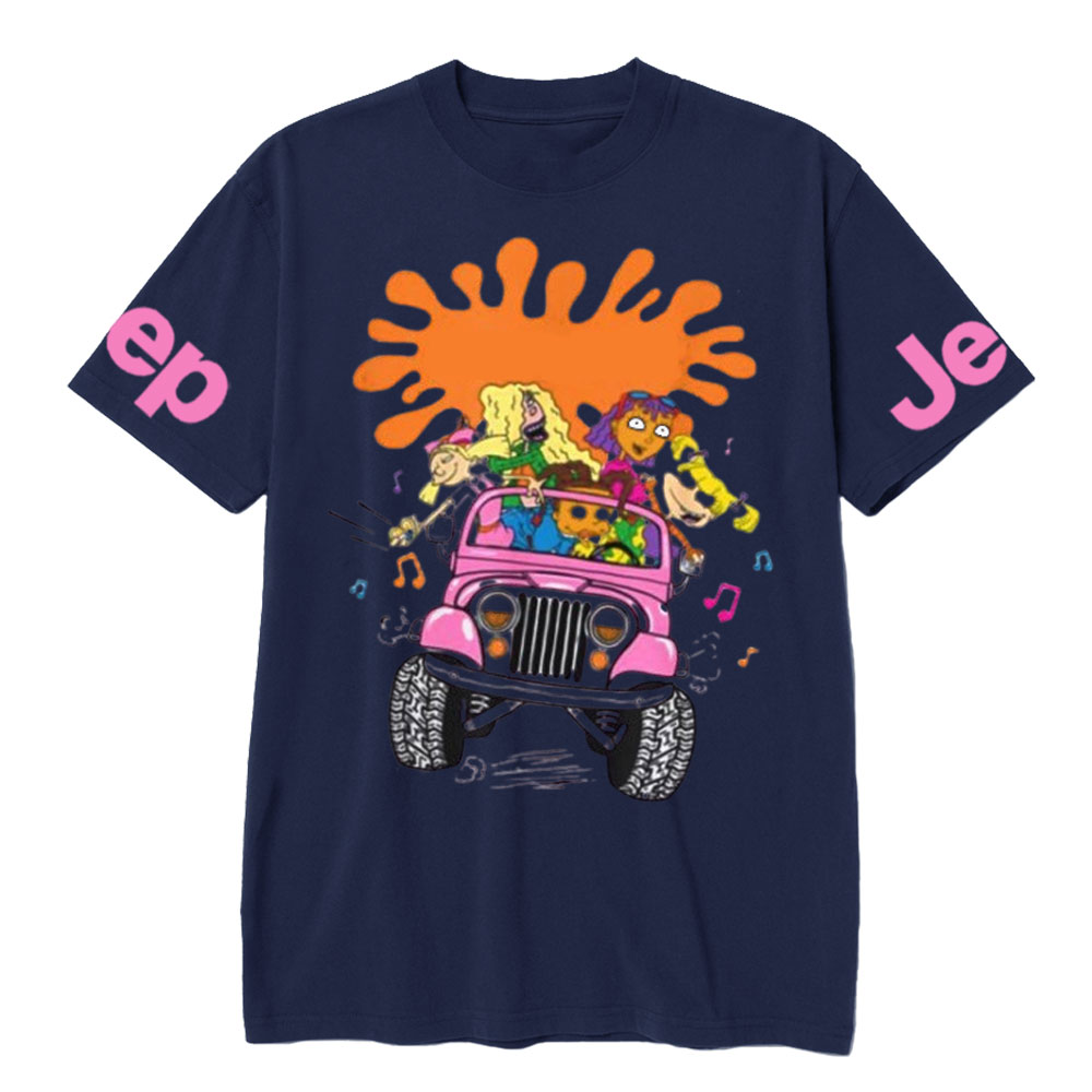 Girls Jp Ride Fun 90s Cartoon Vibes T-shirt