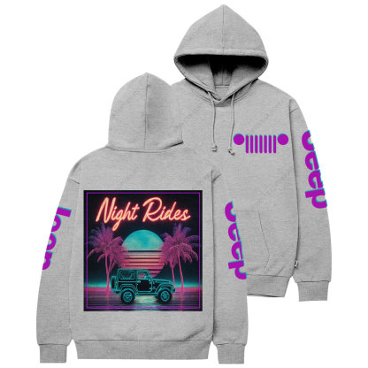 Neon Night Ride Jp Casual Hoodie