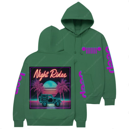 Neon Night Ride Jp Casual Hoodie