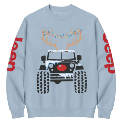 Christmas Reindeer Jp Car Crew Neck Sweatshirt