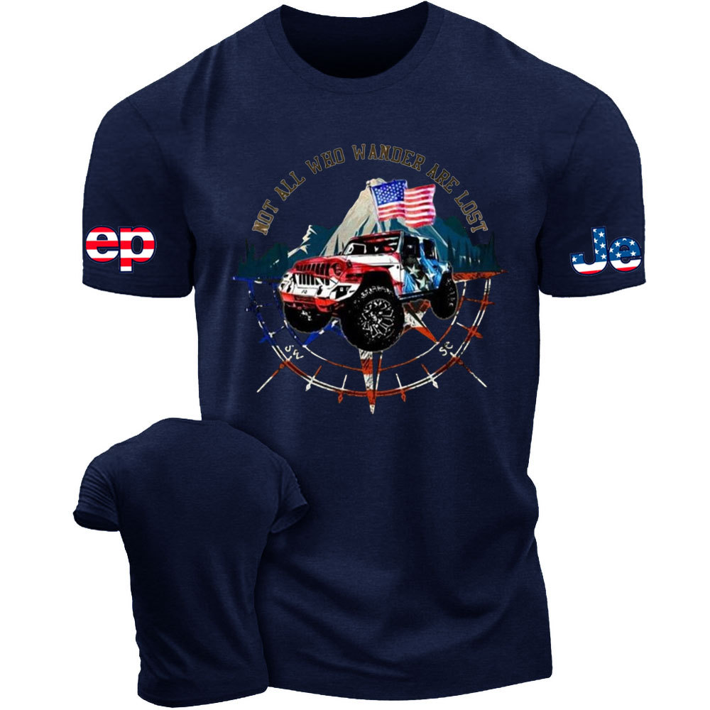 Not All Who Wander Are Lost Jp And American Flag T-Shirt