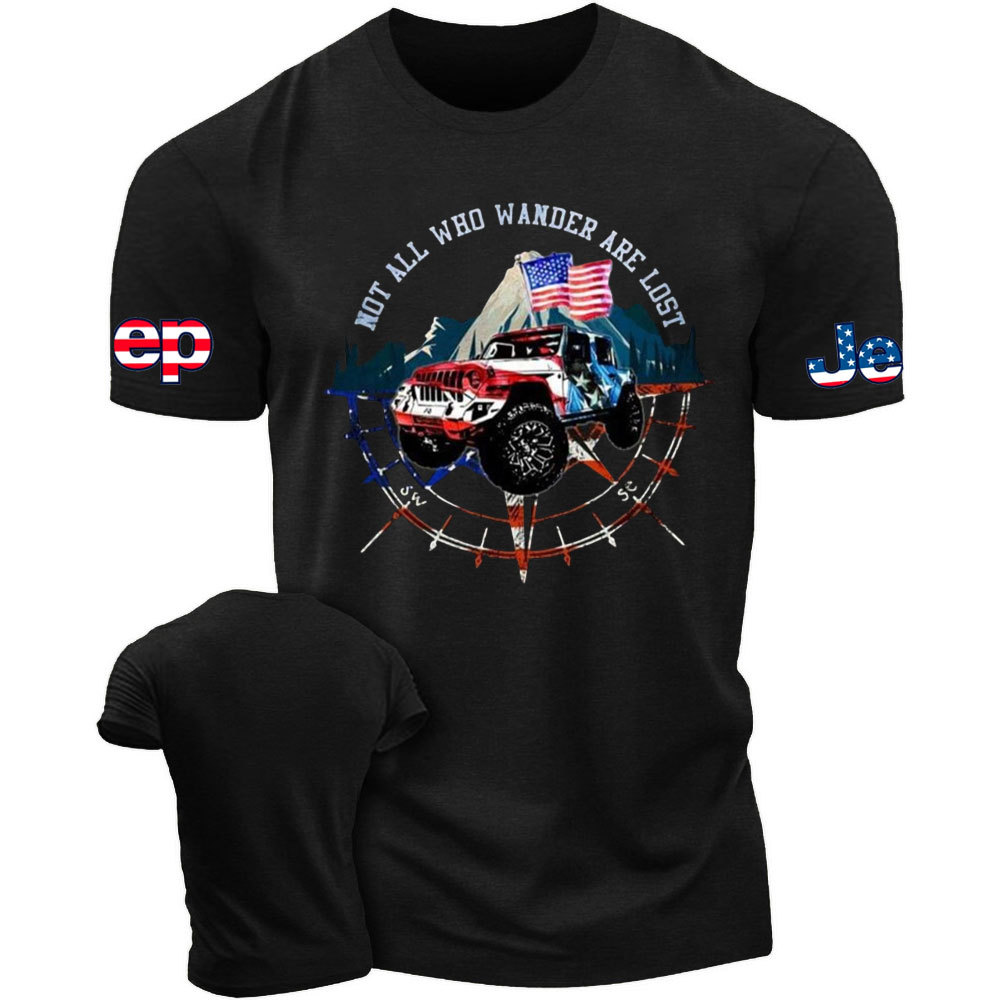 Not All Who Wander Are Lost Jp And American Flag T-Shirt