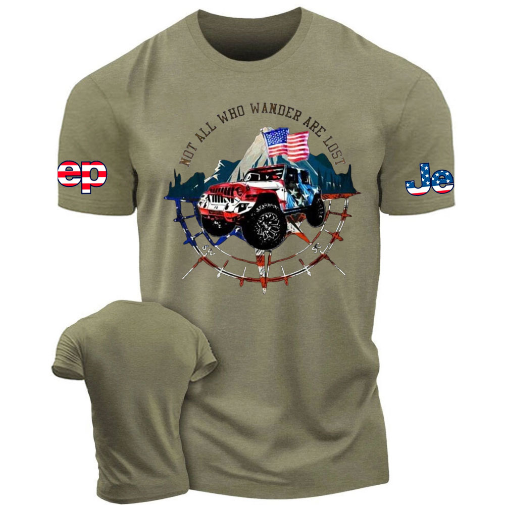 Not All Who Wander Are Lost Jp And American Flag T-Shirt