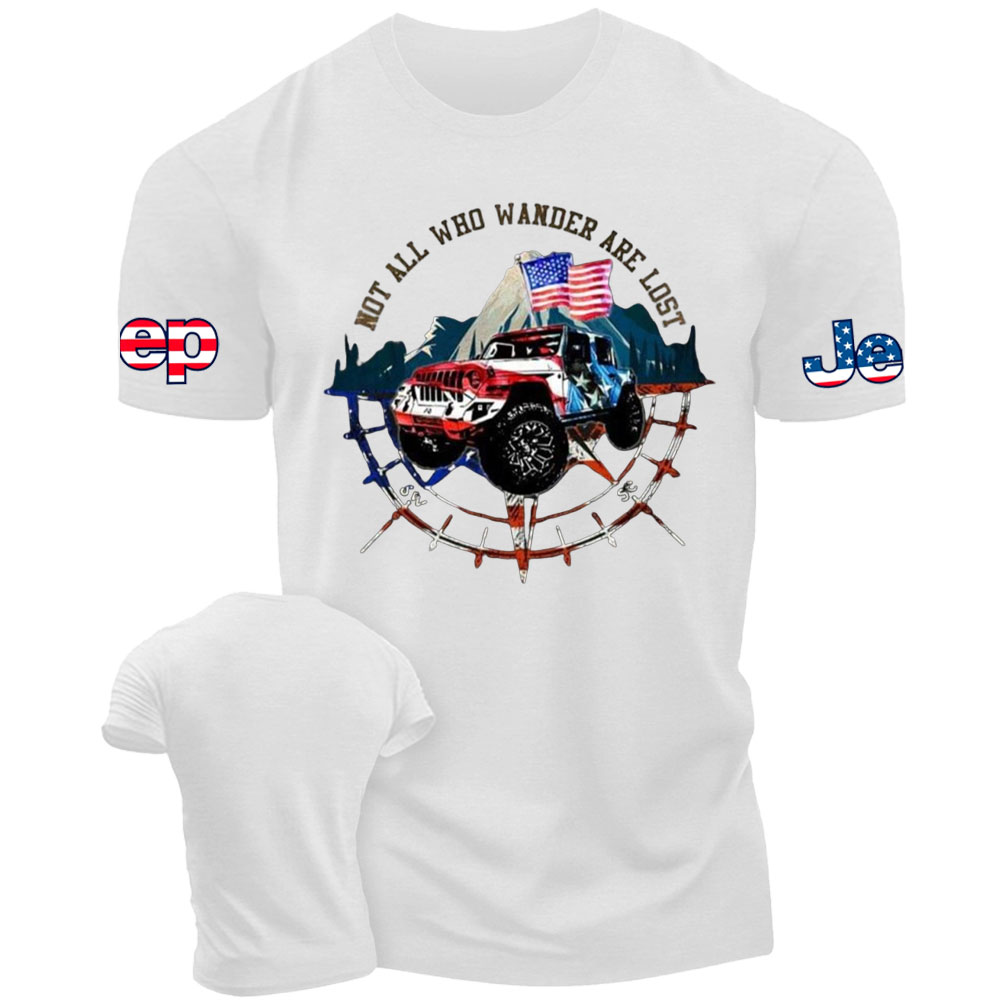 Not All Who Wander Are Lost Jp And American Flag T-Shirt