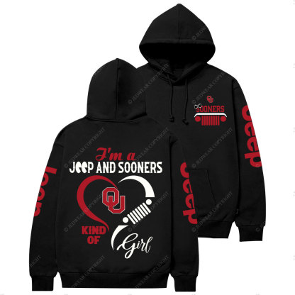 Oklahoma Sooners Football Team Heart Jp Girl Casual Hoodie