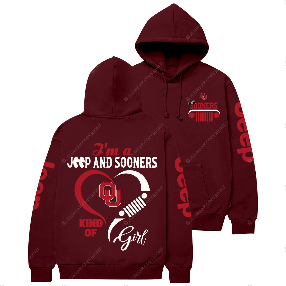Oklahoma Sooners Football Team Heart Jp Girl Casual Hoodie