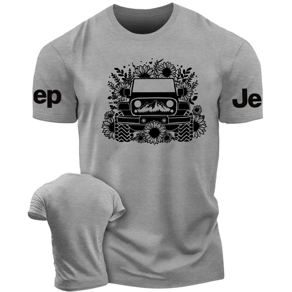 Offroad Lover with sun Flowers 4x4 USA Jp T-Shirt
