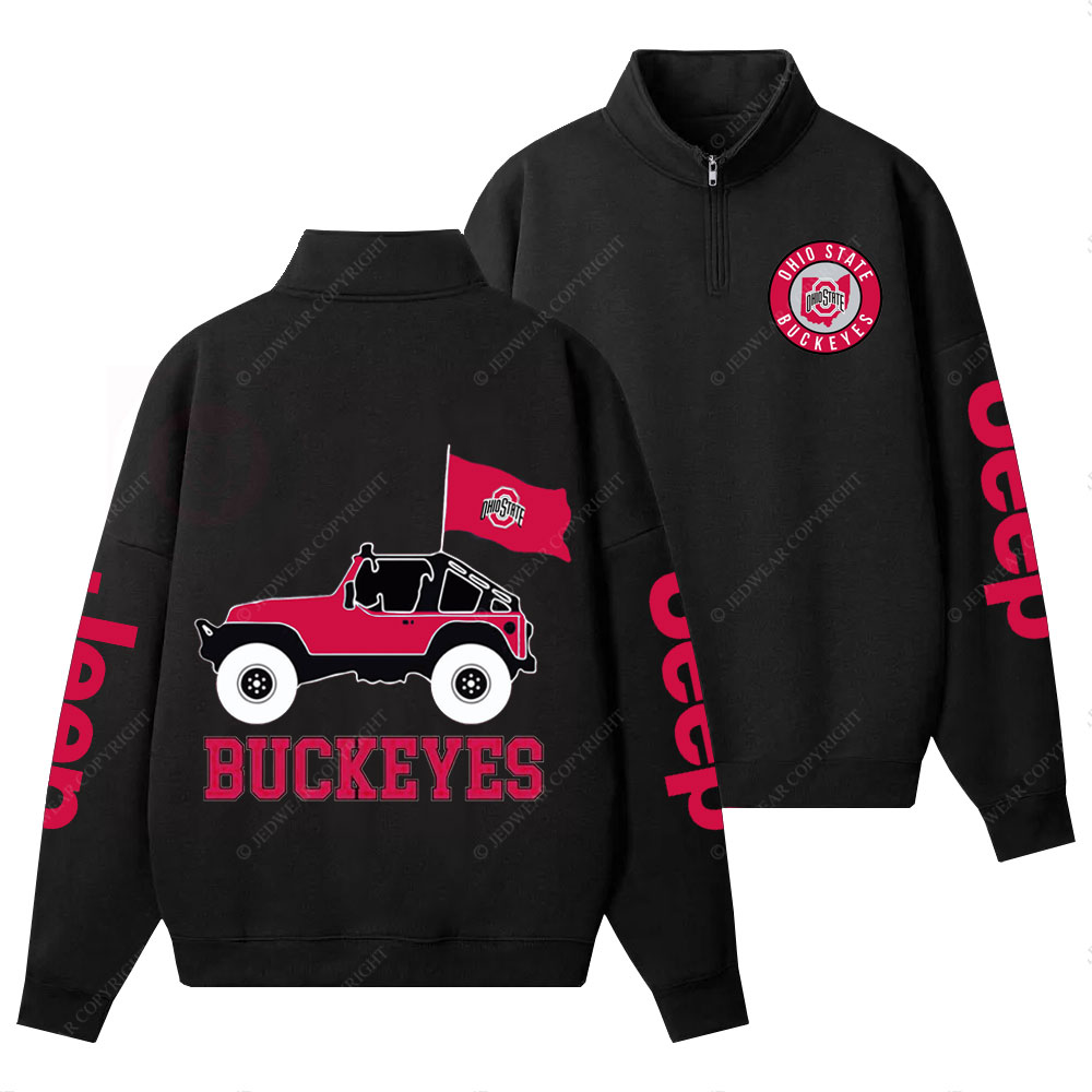 Ohio State Buckeyes Football Jp Half-Zip Jacket Sweatshirt