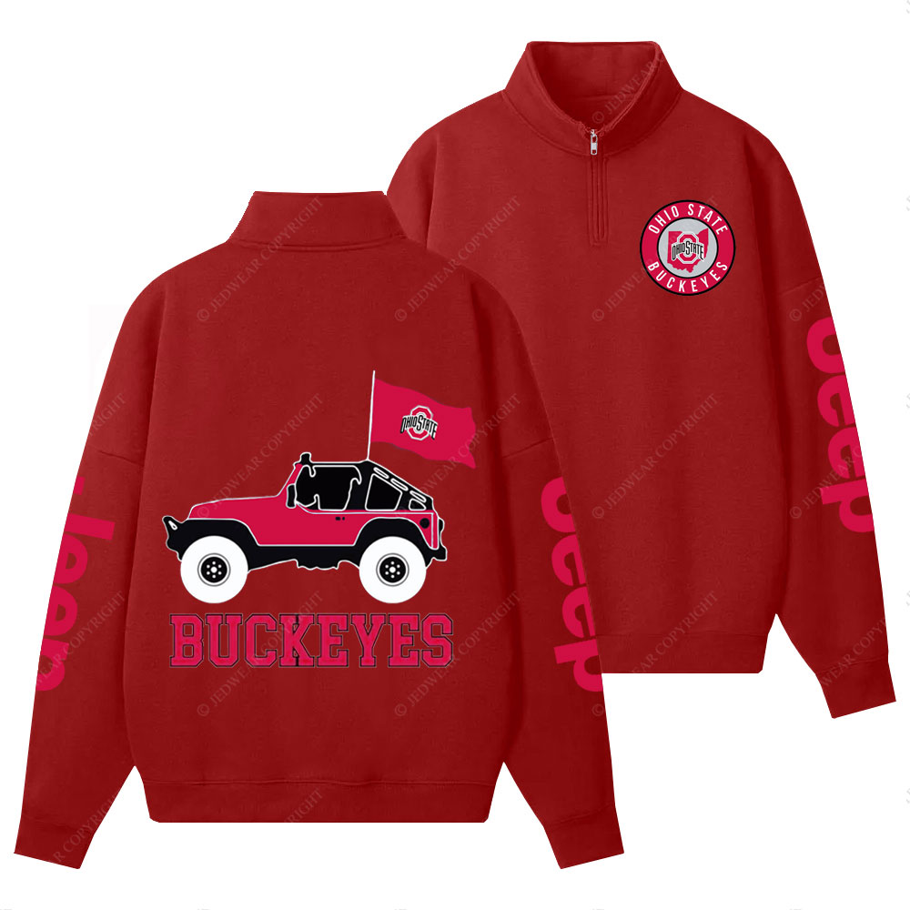 Ohio State Buckeyes Football Jp Half-Zip Jacket Sweatshirt