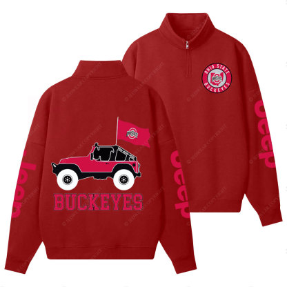 Ohio State Buckeyes Football Jp Half-Zip Jacket Sweatshirt