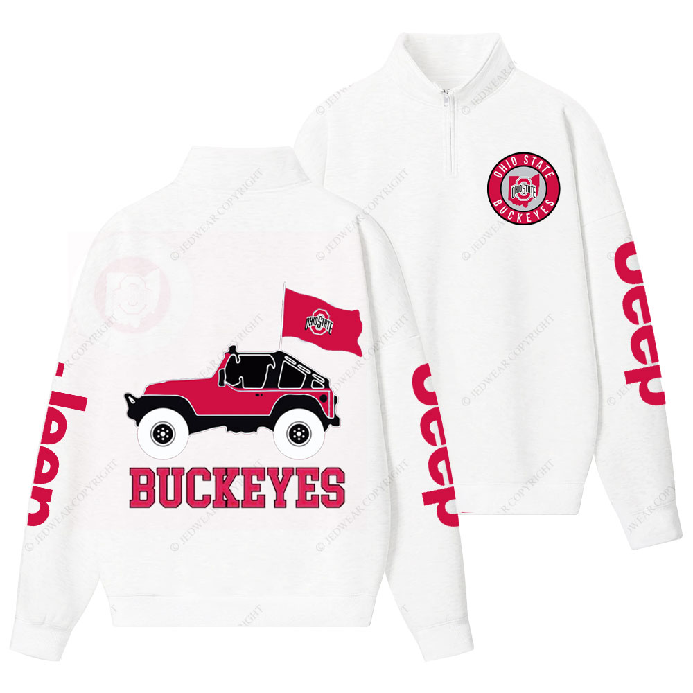 Ohio State Buckeyes Football Jp Half-Zip Jacket Sweatshirt