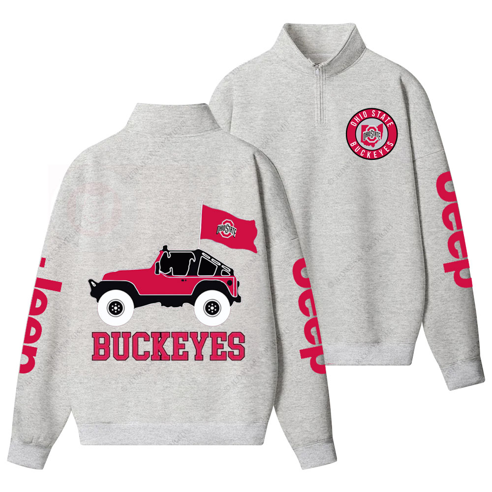 Ohio State Buckeyes Football Jp Half-Zip Jacket Sweatshirt