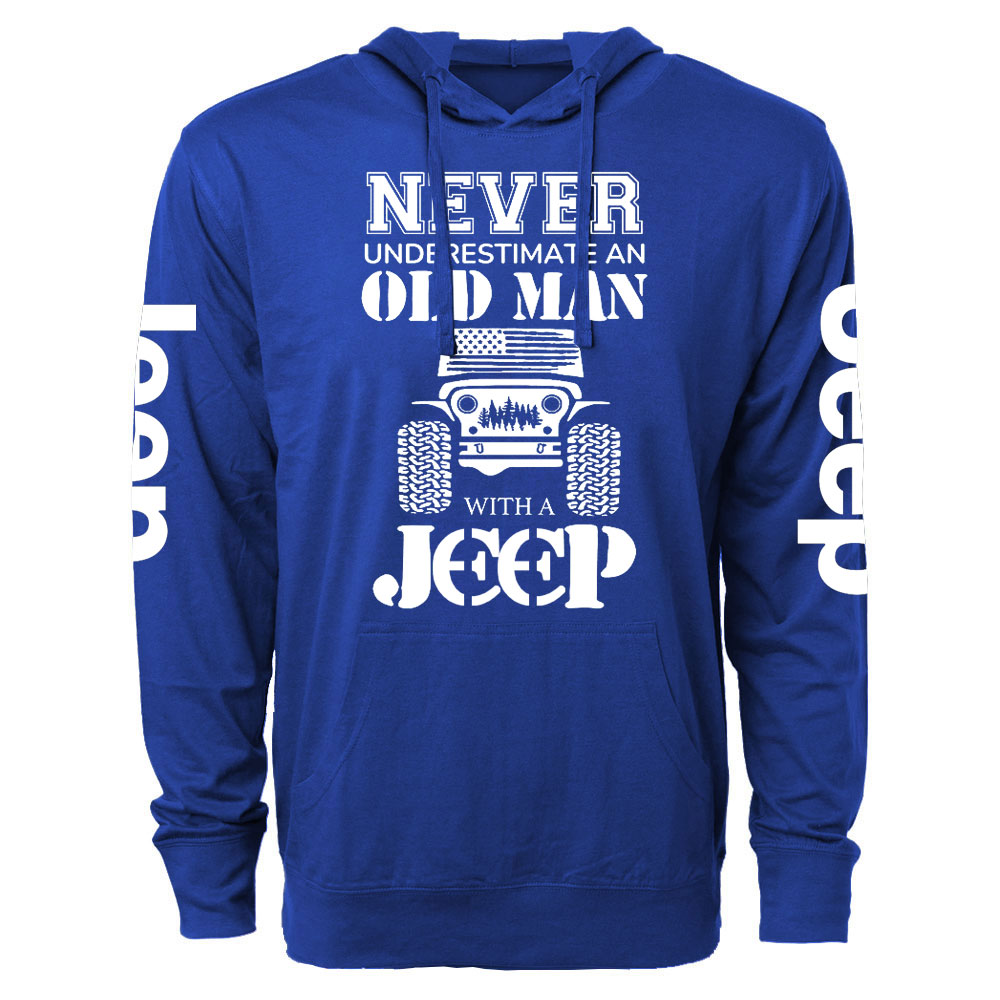 Jp Never Underestimate An Old Man Oversized Lightweight Hoodie