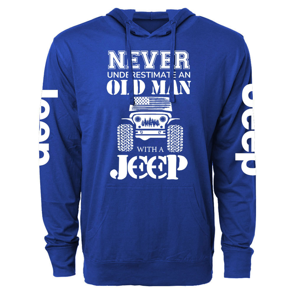 Jp Never Underestimate An Old Man Oversized Lightweight Hoodie