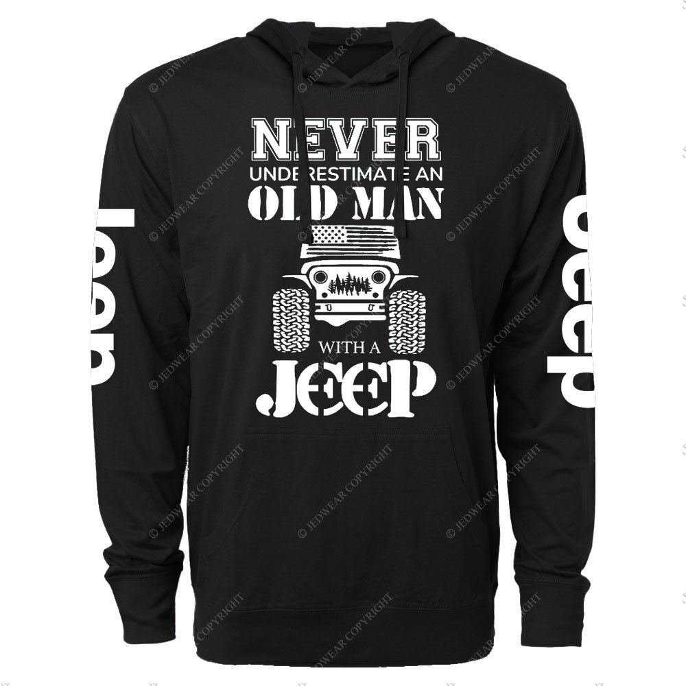Jp Never Underestimate An Old Man Oversized Lightweight Hoodie