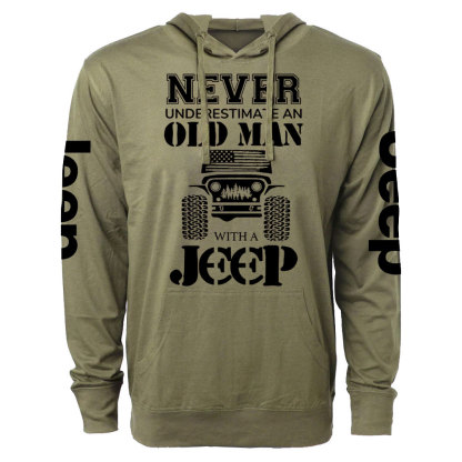 Jp Never Underestimate An Old Man Oversized Lightweight Hoodie
