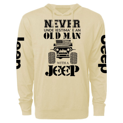 Jp Never Underestimate An Old Man Oversized Lightweight Hoodie
