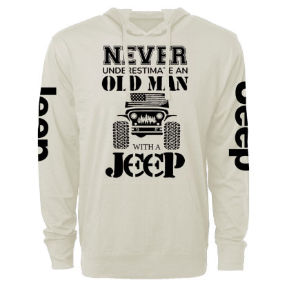 Jp Never Underestimate An Old Man Oversized Lightweight Hoodie