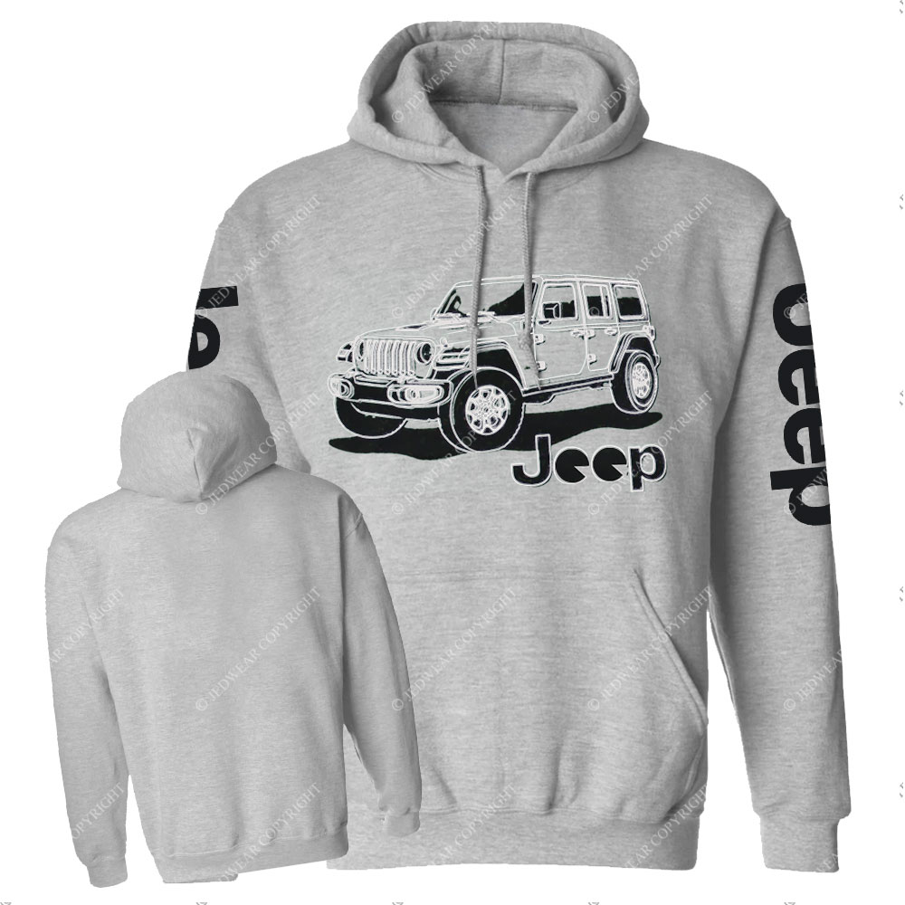 Youth Jp JL Wrangler Line Art Casual Hoodie