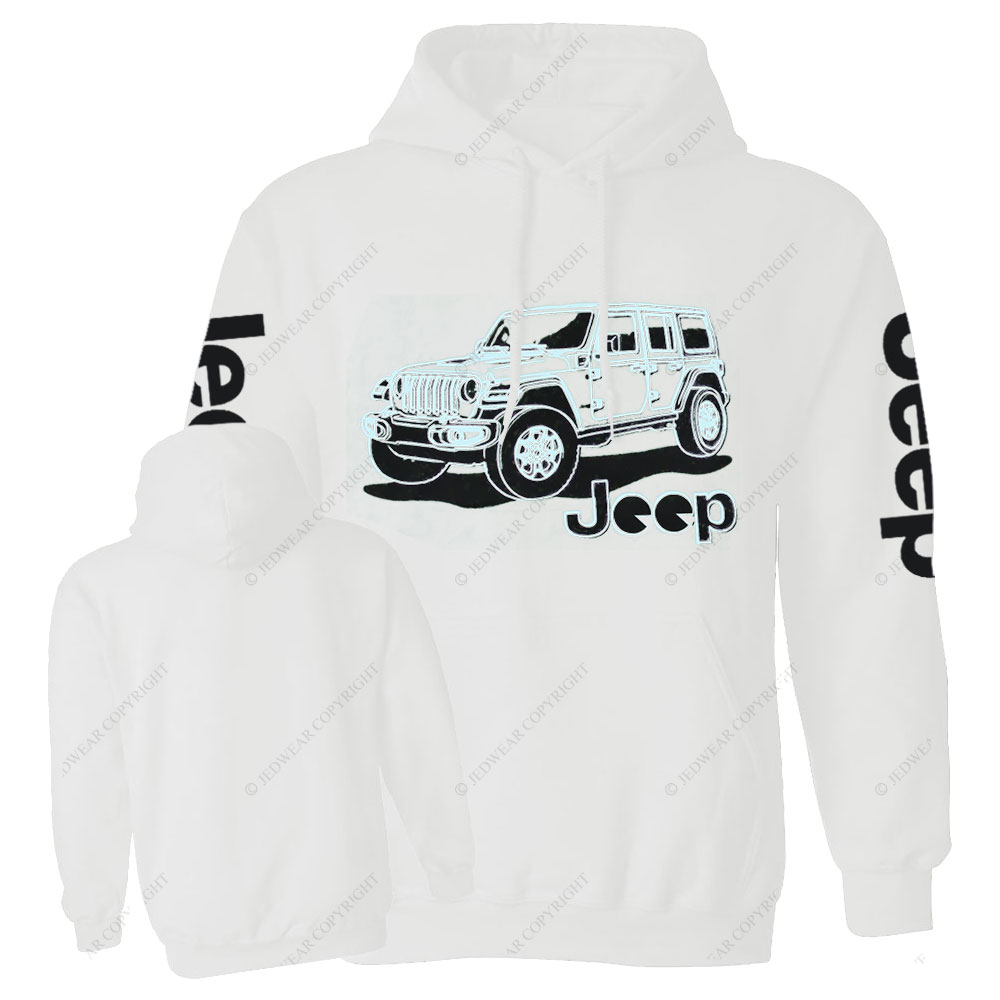 Youth Jp JL Wrangler Line Art Casual Hoodie
