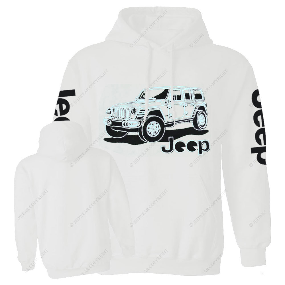 Youth Jp JL Wrangler Line Art Casual Hoodie