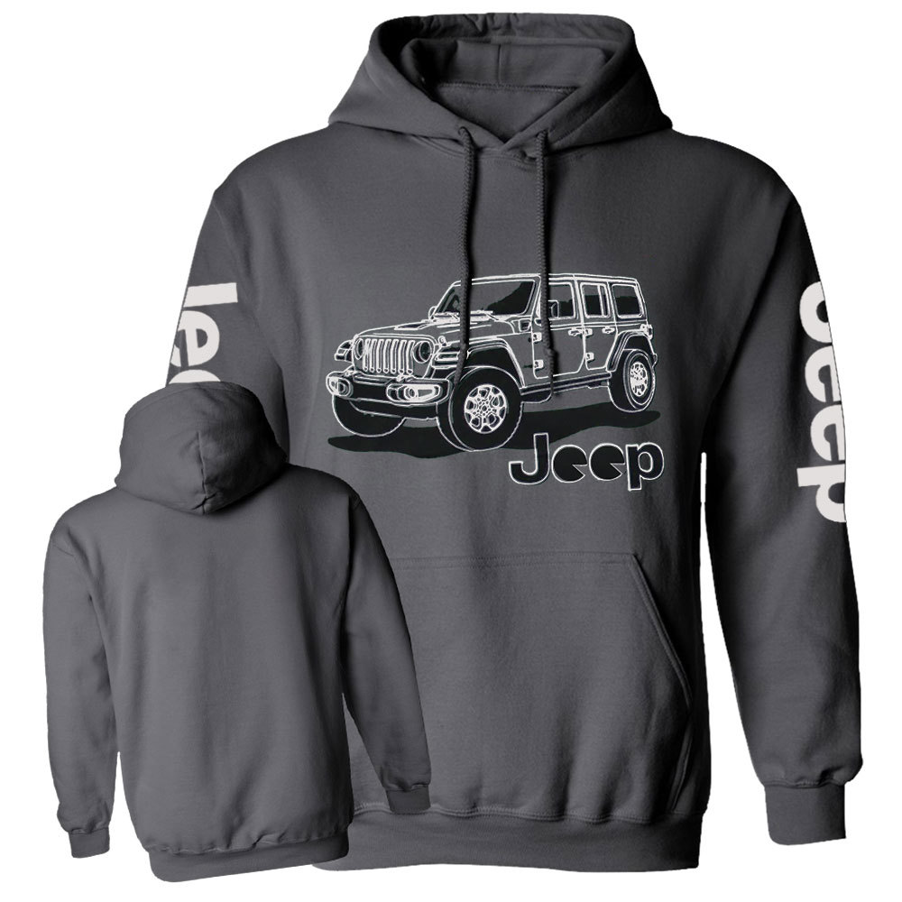 Youth Jp JL Wrangler Line Art Casual Hoodie