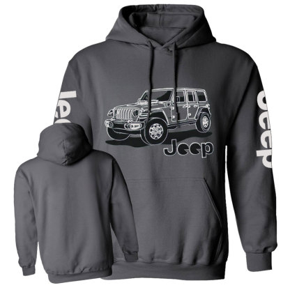 Youth Jp JL Wrangler Line Art Casual Hoodie