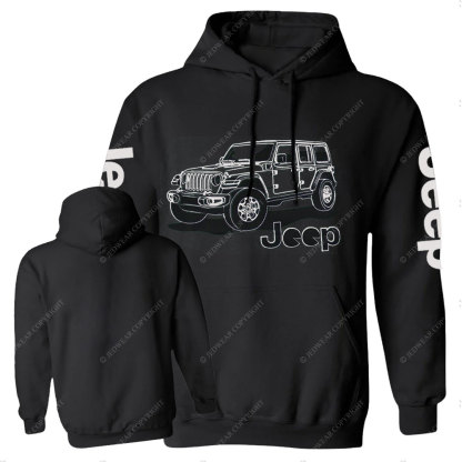 Youth Jp JL Wrangler Line Art Casual Hoodie